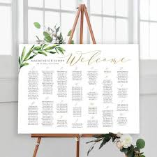 Seating Chart Template Alphabetical Wedding Seating Sign