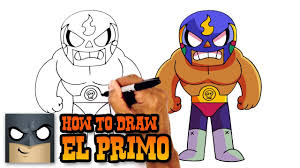 His super is a leaping elbow drop that deals damage to all caught underneath! 500 trophy el primo! How To Draw Brawl Stars El Primo Youtube