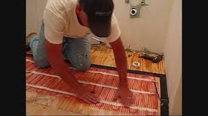The 4mm thick element is placed directly on top of the sub ﬂoor and the ﬂooring simply laid over the top. Install Warmup Electric Floor Heating Mat Using Edge Strip Kits Youtube