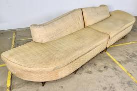9 ft mid century sofa with walnut base