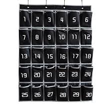 Cell Phone Classroom Holder Eamay Numbered Classroom Pocket Charts Hanging Wall Organizer With 4 Metal Hooks And Pockets 30