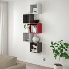 Red Ikea Eket Wall Shelves Design