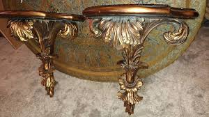 2 Beautiful Wall Sconce Shelves Gold