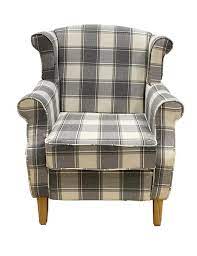 Shop fabric wingback chairs and other fabric seating from the world's best dealers at 1stdibs. Fabric Wingback Chair Armchair Grey Check Sue Ryder