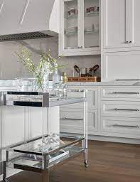 white cabinets with chrome hardware