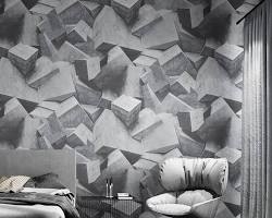 Image of 3D geometric wallpaper in industrial loft style