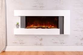 White Wall Mounted Electric Fire Place