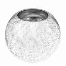 Silver Le Glass Fishbowl Vase 17cm