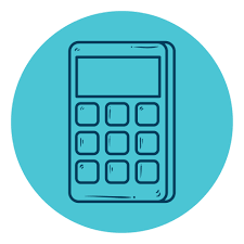 calculator math line style in circle