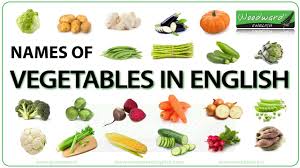Vegetables In English