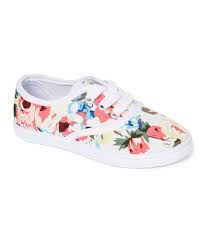 Ositos Shoes White Floral Sneaker Girls