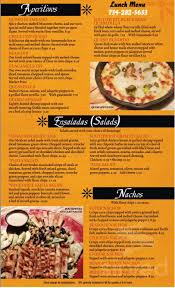 menu for mexican gardens restaurant in