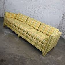 chartreuse plaid tuxedo sofa
