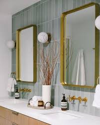Gold Mirror Wall Modern Bathroom Decor