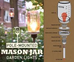 pole mounted mason jar garden lights