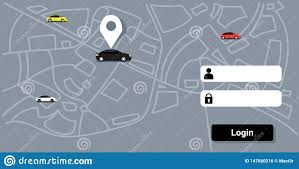 Cars With Location Pin On City Map Online Ordering Taxi Car