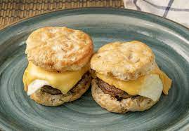 honey biscuit sausage and egg sandwich