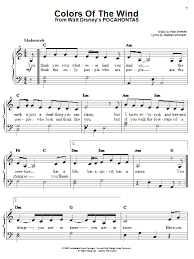 Here are the most popular versions guitar tabs, chords, ukulele chords. Vanessa Williams Colors Of The Wind From Pocahontas Sheet Music Notes Chords Easy Piano Download Pop 68558 Pdf