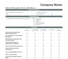 Company Annual Review Template Employees Performance