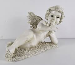 cherub garden statue with erfly