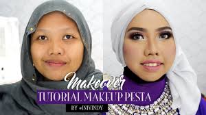 tutorial makeup pesta untuk wajah bulat