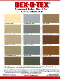 Dex O Tex Standard Colors Use Lightest Grey Available In