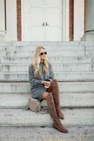 Maxi dress + knit booties. Gray Sweater Dress Style Cusp