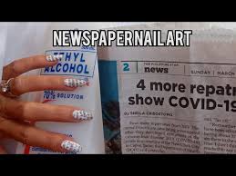 diy alcohol and newspaper nail tutorial