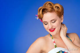 retro styled woman with fifties hair