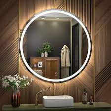 Kww 32 In W X 32 In H Large Round Frameless Dimmable Anti Fog Wall Bathroom Vanity Mirror In Silver Sliver