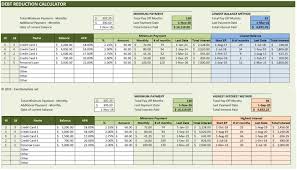 Debt Reduction Calculator Excel Templates Template Samples Time