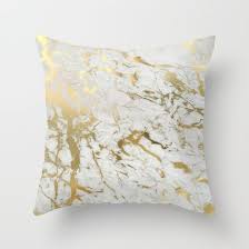 gold marble throw pillow by marta
