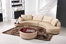 Contemporary Beige Leather Sectional