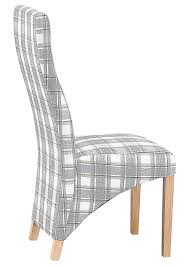 Designer upholstered chair living room dining retro office a. Padstow Grey Tartan Upholstered Dining Chair Chilternoakfurniture This Checked Grey Upholstere Grey Upholstered Dining Chairs Upholstered Dining Chairs Chair