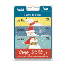 60 3 x 20 vanilla visa gift card