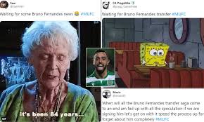 The official manchester united website with news, fixtures, videos, tickets, live match coverage, match highlights, player profiles, transfers, shop and more. Man United Fans Driven Crazy On Twitter Waiting For Bruno Fernandes Deal To Get Over The Line Daily Mail Online