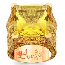 22 carat canary yellow diamond ring