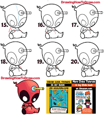 You'll even find tutorials based on popular characters, including amazing super heroes, cute anime animals, and fairy tale our easy drawing ideas are based on simple lines and shapes. How To Draw Cute Cartoon Chibi Deadpool Easy Step By Step Drawing Tutorial For Beginners How To Draw Step By Step Drawing Tutorials