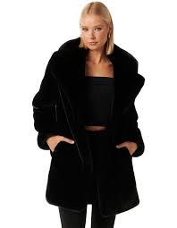 Forever New Iggy Longline Fur Coat In
