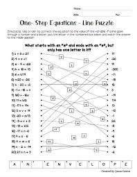 one step equations algebra review
