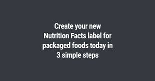create your own nutrition facts labels