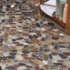 cobblestone motley polished marble tile