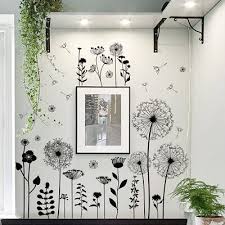 black dandelion wall decal flower