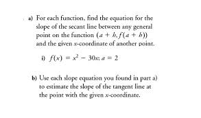 Slope Of The Secant Line