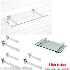 Slatwall Glass Shelf Brackets Pair