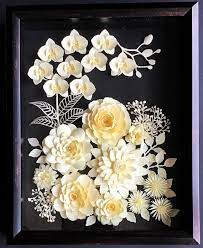 Flower Wall Art Handcrafted Cream