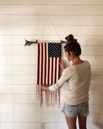 Crochet American Flag Wall Piece She
