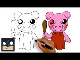 how to draw roblox piggy step by step