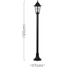 Black Ip44 Outdoor Garden Lamp Post