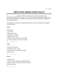 free employee dress code policy pdf